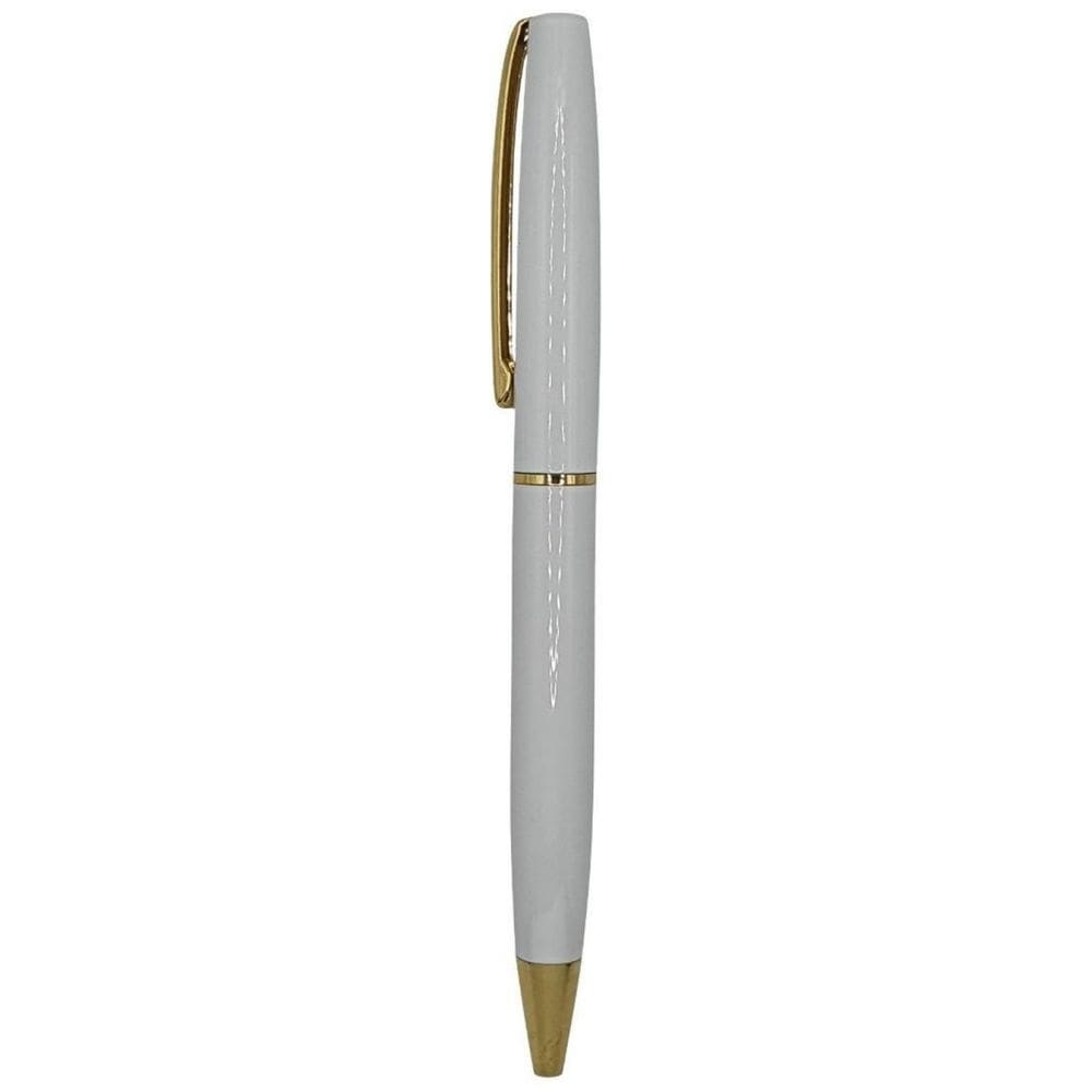 Caneta Herweg 8464 Branco Dourado Esferográfica Carga Parker