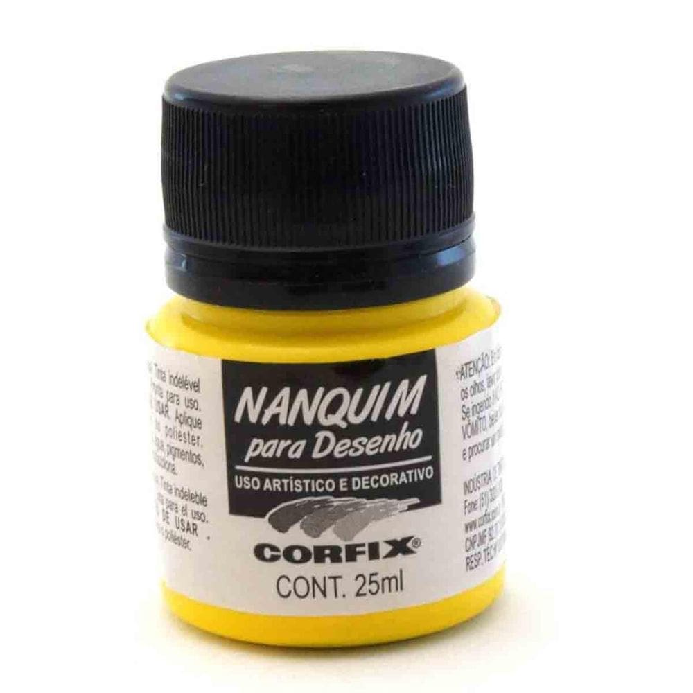 Tinta Nanquim Colorida Corfix 308 Amarelo Ouro 25Ml