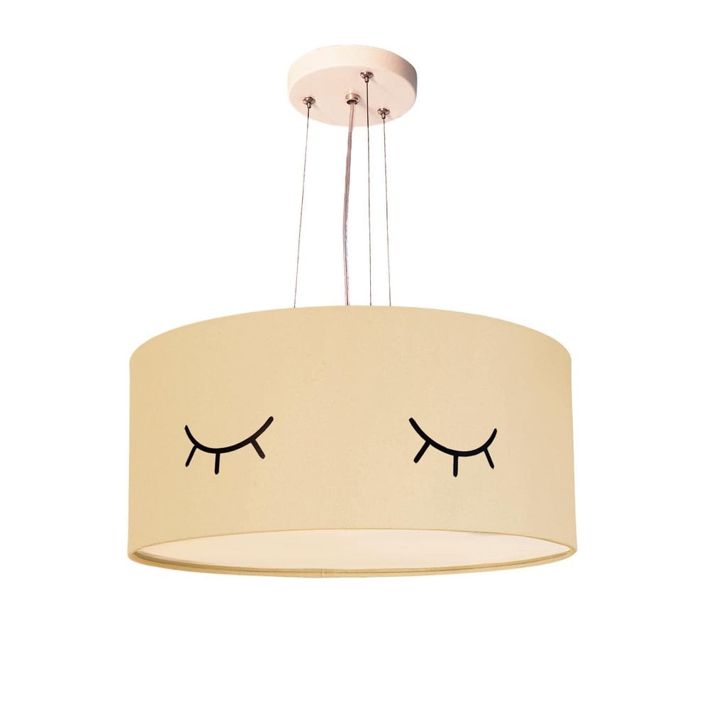 Lustre Infantil Tom Luz Olhinho Cúpula Cru 30x15 02 Lâmp.