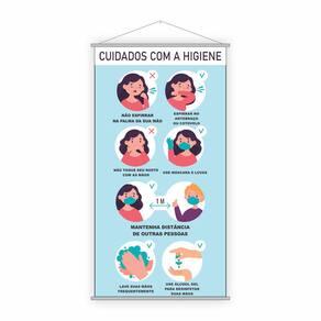 Banner Escolar Cuidados Higiene Prevenção Doenças 120X65Cm