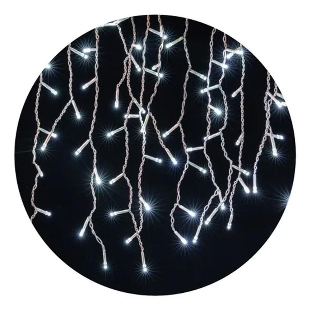 Cascata Natal 7m 300 Led Branco 8 Modos