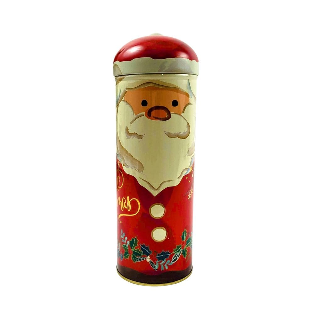 Lata Natalina De Metal 25X8Cm Papai Noel Pote