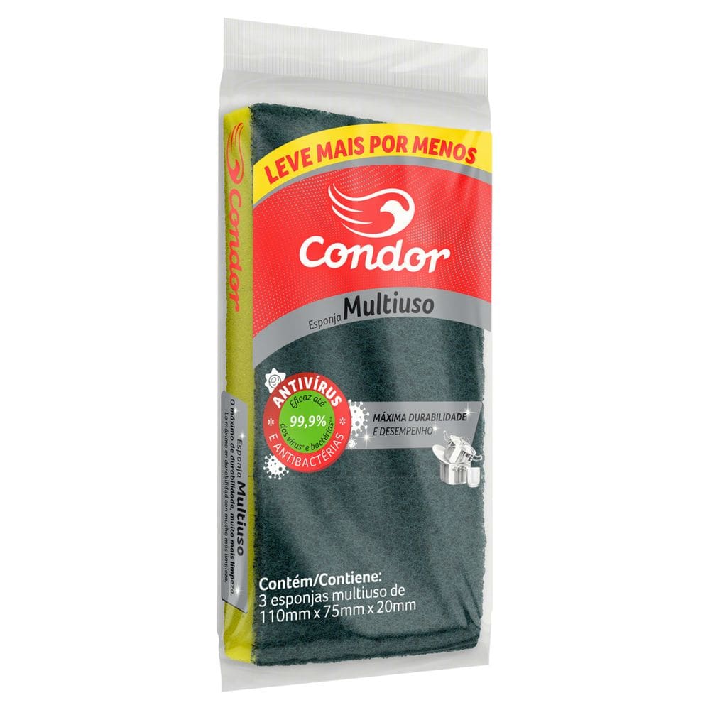 Esponja Multiuso Condor 3 Unidades Leve Mais Pague Menos