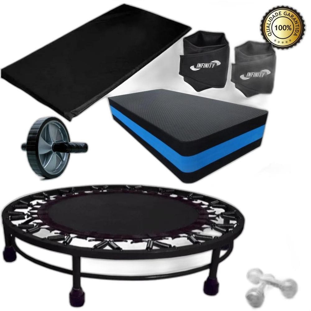 Kit Aeróbico Mini Jump+Colchonete+Halter4+Caneleira5+Step