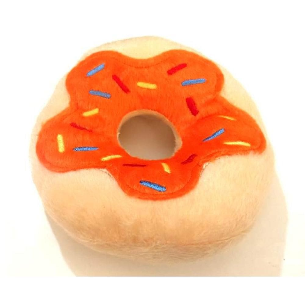 Brinquedo Pet Rosquinha De Pelúcia Para Cães Laranja