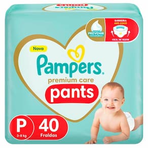 Fralda Infantil Pampers Premium Care Pants Tamanho P com 40 Unidades