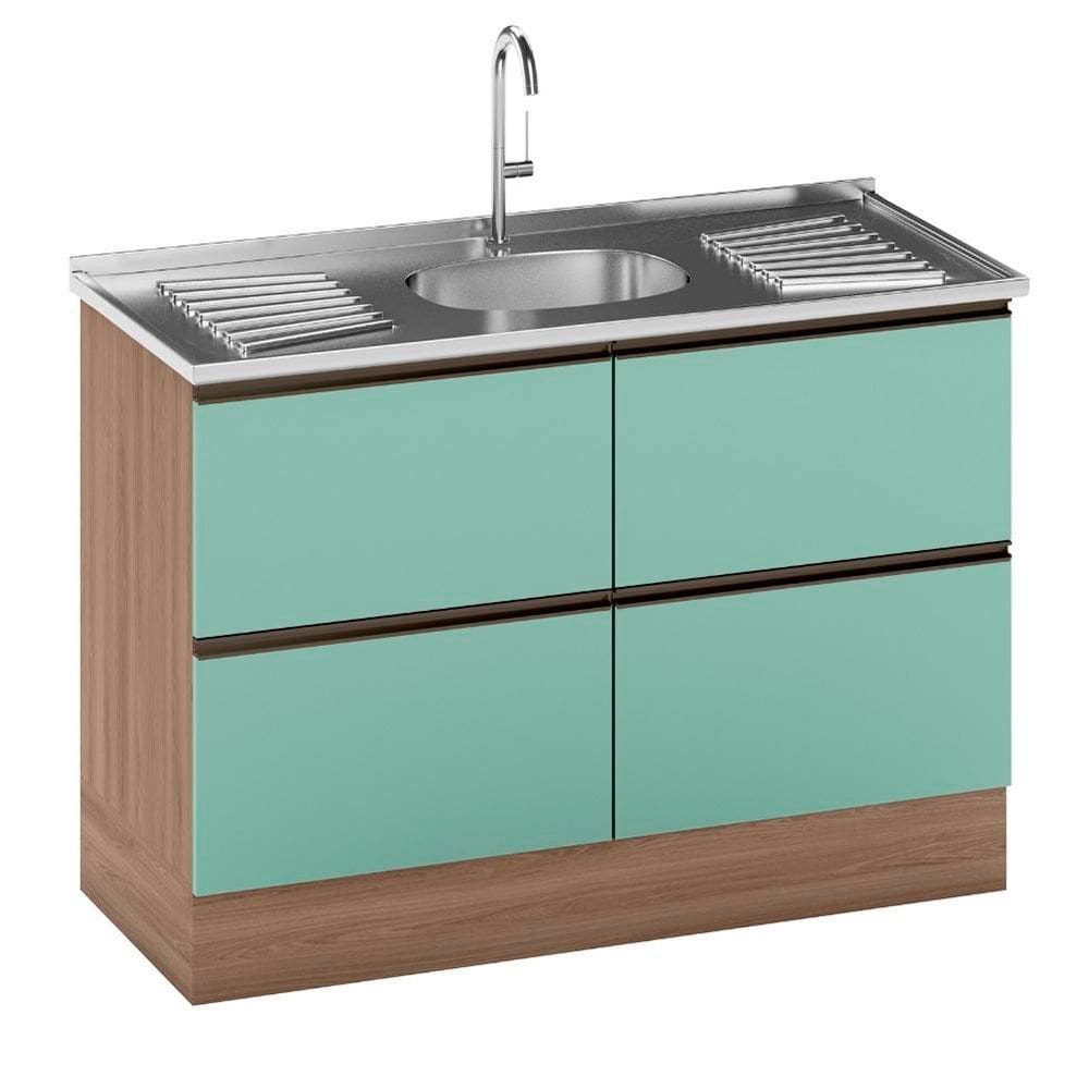 Balcão para Pia e Cuba 120 cm 2 Portas 2 Gavetas Etna Poliman