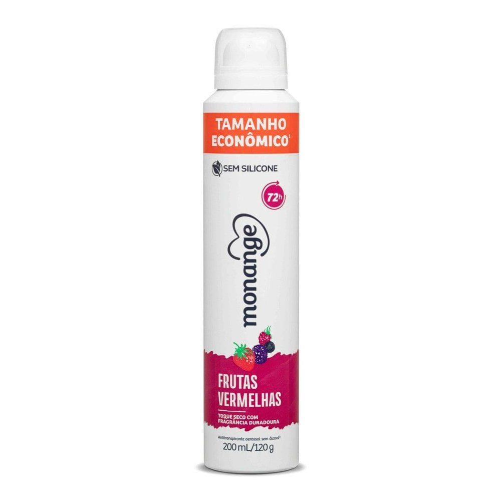 Desodorante Monange Frutas Vermelhas Aerossol Antitranspirante Feminino 200ml