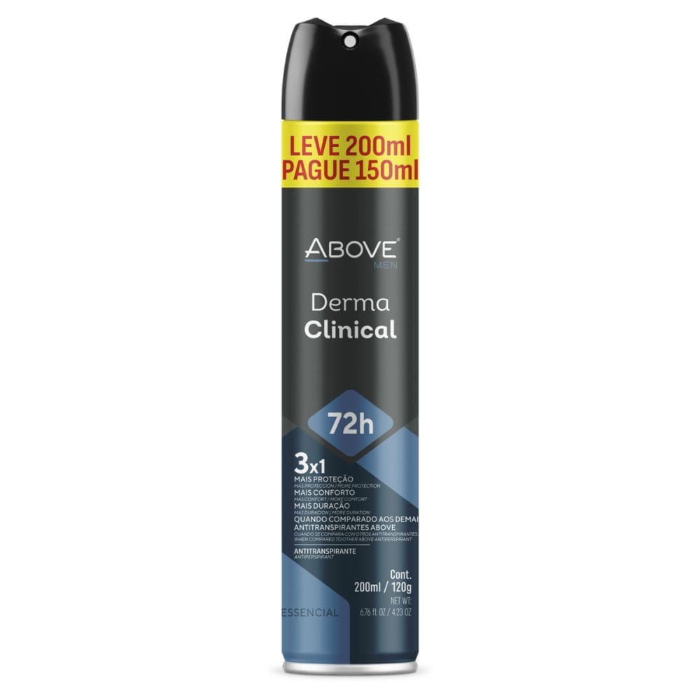 Desodorante Above Men Derma Clinical Antitranspirante Essencial Spray 200ml