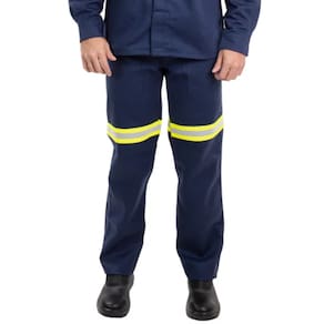 Calça NR10 Metade Elástico Faixa refletiva Sitel Neon Azul Marinho