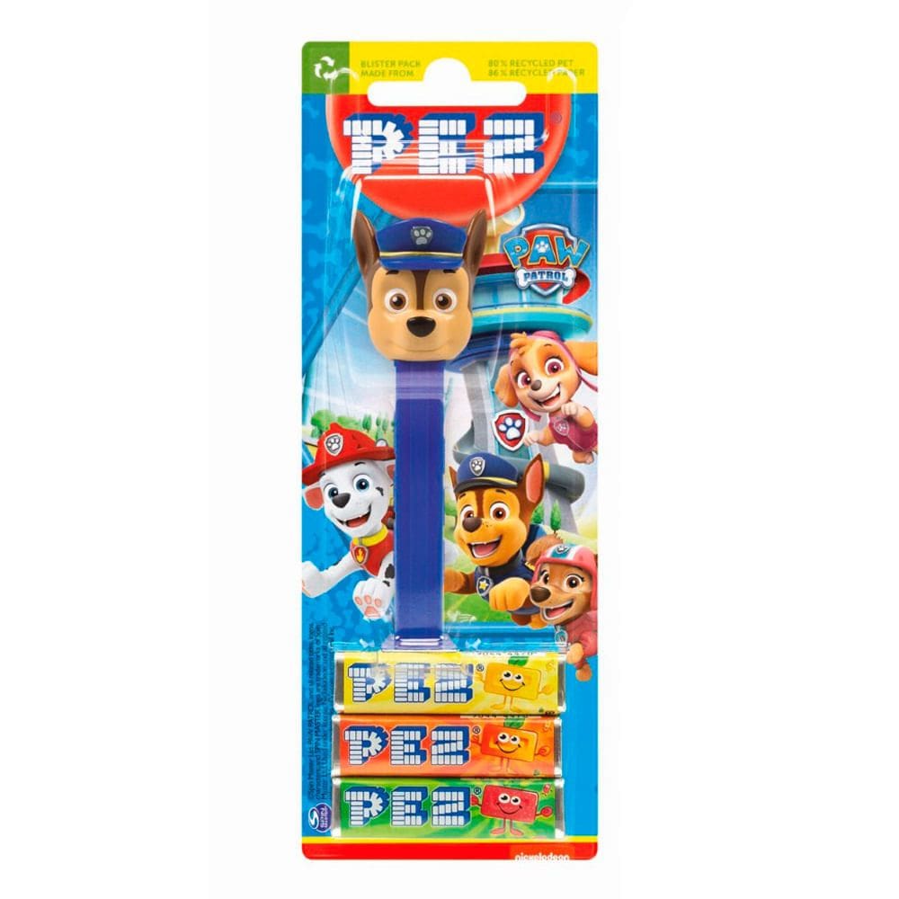 Pastilha Pez com Dispenser Patrulha Canina Sabores e Cores com 3 Unidades