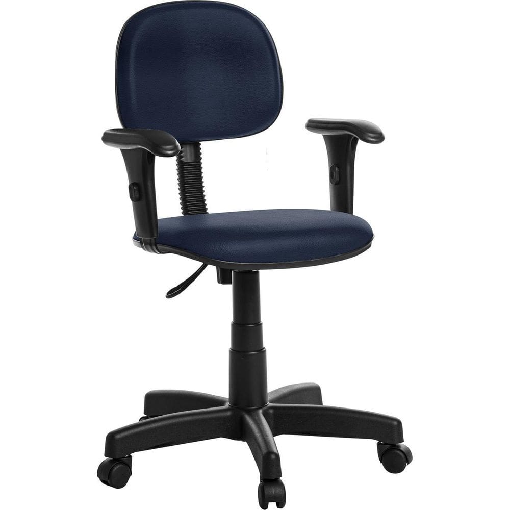Cadeira Escritório Secretaria Com Braço Rv Cor Azul Escuro