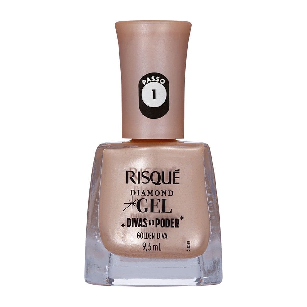 Esmalte Risqué Diamond Gel Divas No Poder Metálico Cor Golden Diva 9,5ml