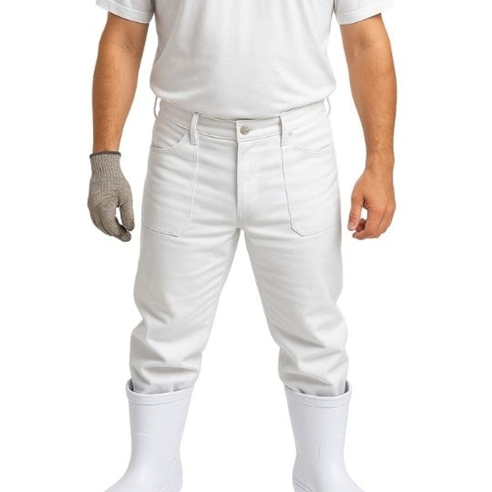 Calça Metade Elástico Branca