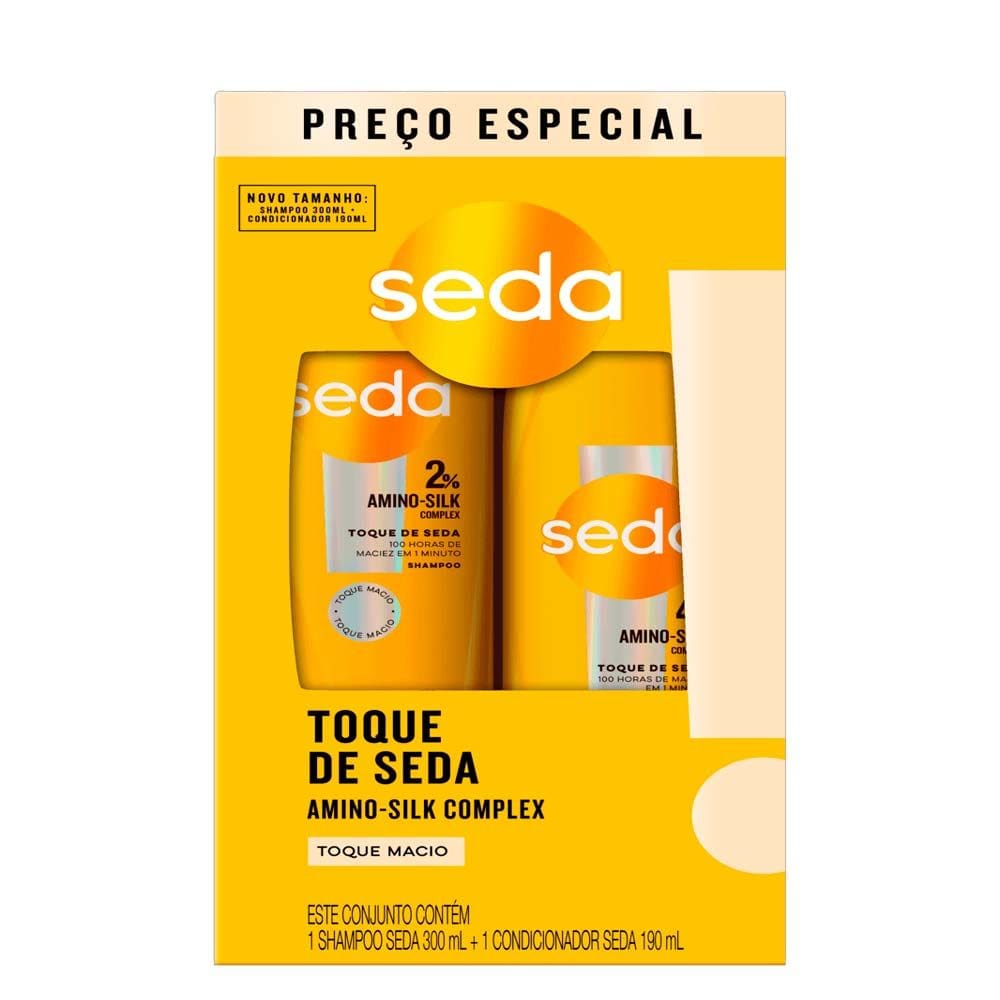 Shampoo 300ml e Condicionador 190ml Seda Toque de Seda