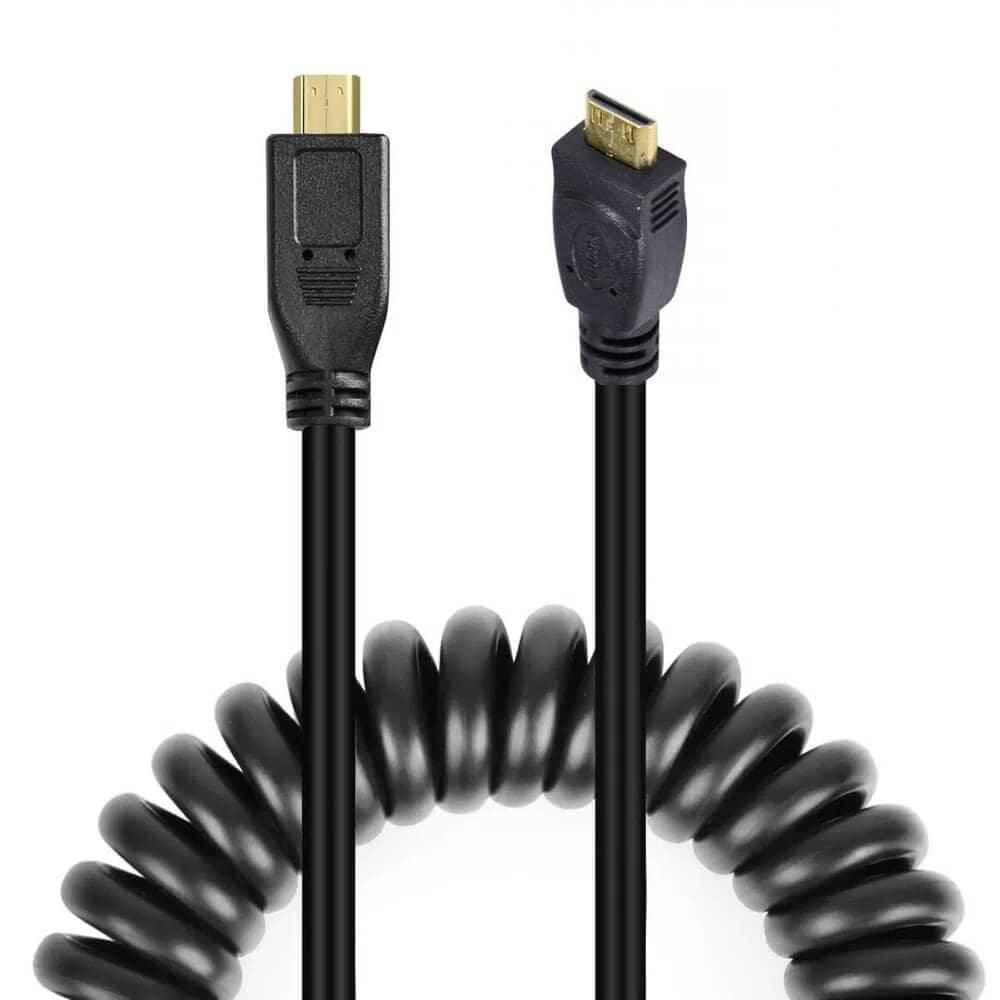 Cabo Espiral Mini-Hdmi X Micro-Hdmi 2.0 4K Hd De 40Cm