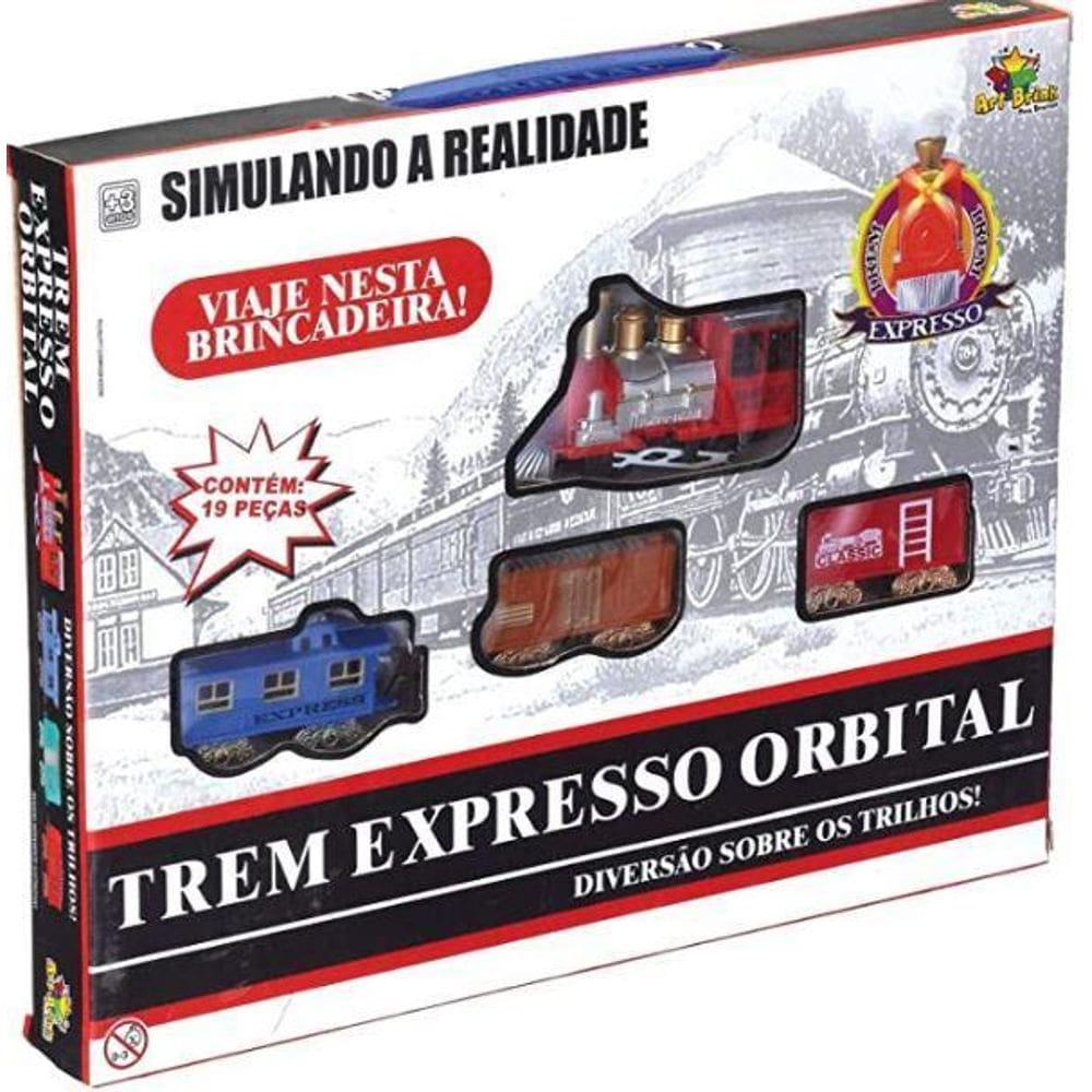 Trem Trenzinhos Trilhos Expresso Orbital Train 19 Peças 90Cm