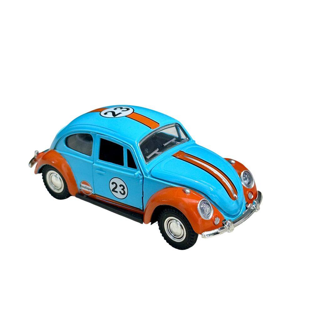 Carrinho Fusca Azul Fricção Metal Miniatura 23 Brinquedo