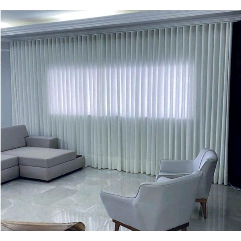 Cortina Trilho Suiço Linho Marfim 6.00 X 2.80