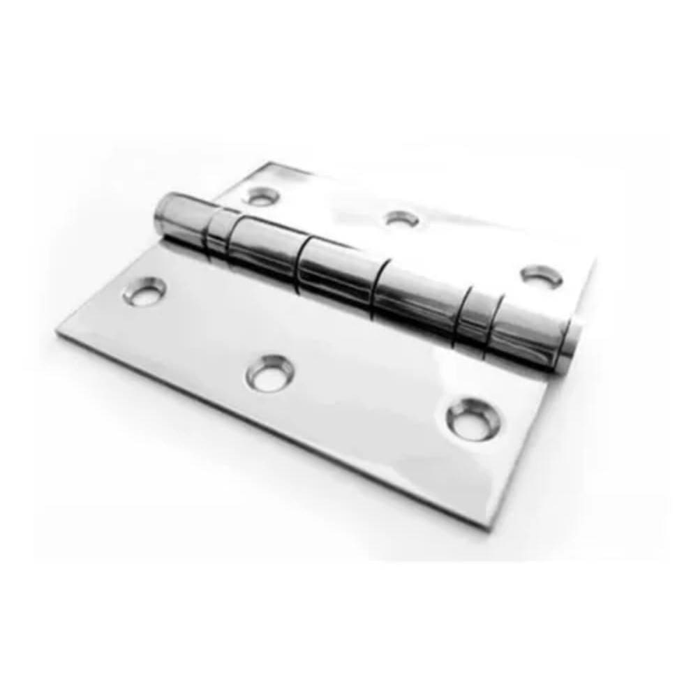 Kit 4 Jg Dobradiça Aço Com Rolamento 3 X 2,5 Polido - 12 Pç
