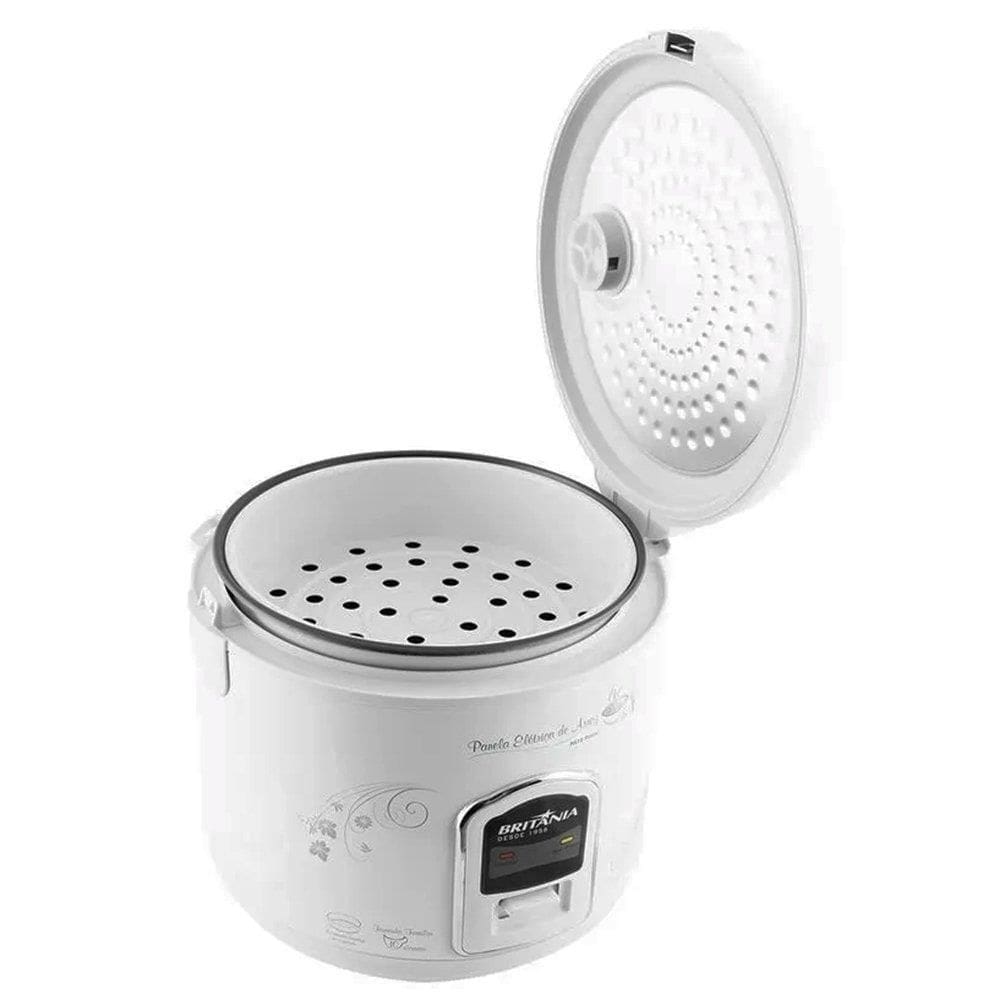 Panela de Arroz Elétrica Britânia PA10 10 Xícaras, Branca