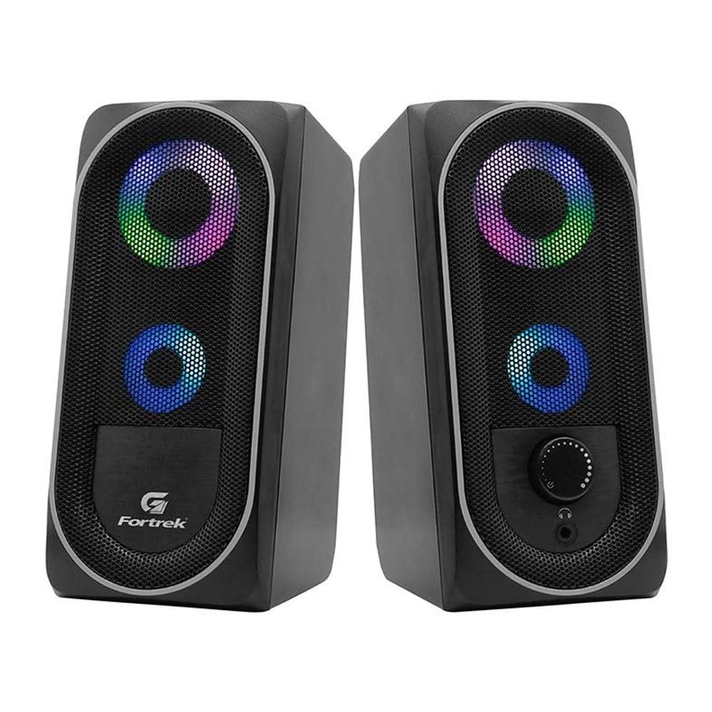 Caixa De Som Gamer 2.0 6W Black Hawk Led Rgb 73403 Fortrek