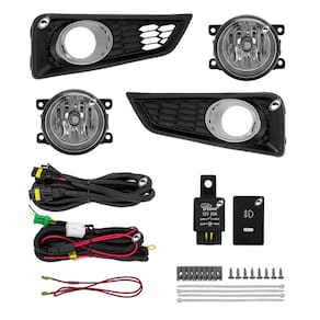 Kit Farol de Milha Neblina Honda Novo City 2014 2015 2016 2017 + Moldura Aro Cromo + Kit Lâmpada Super LED 6000K