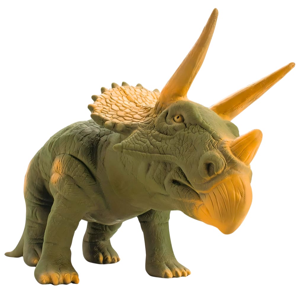 Boneco Vinil Dinossauro Triceratops 36 cm Dinopark Bee Toys