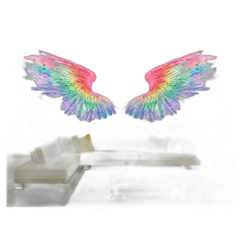 Papel De Parede 3D Arte Asas Selfie Insta Cores 3,5M Tra372