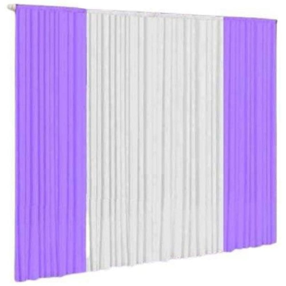 Cortina Versátil 2,00M X 1,70M Sala E Quarto Lilás E Branco