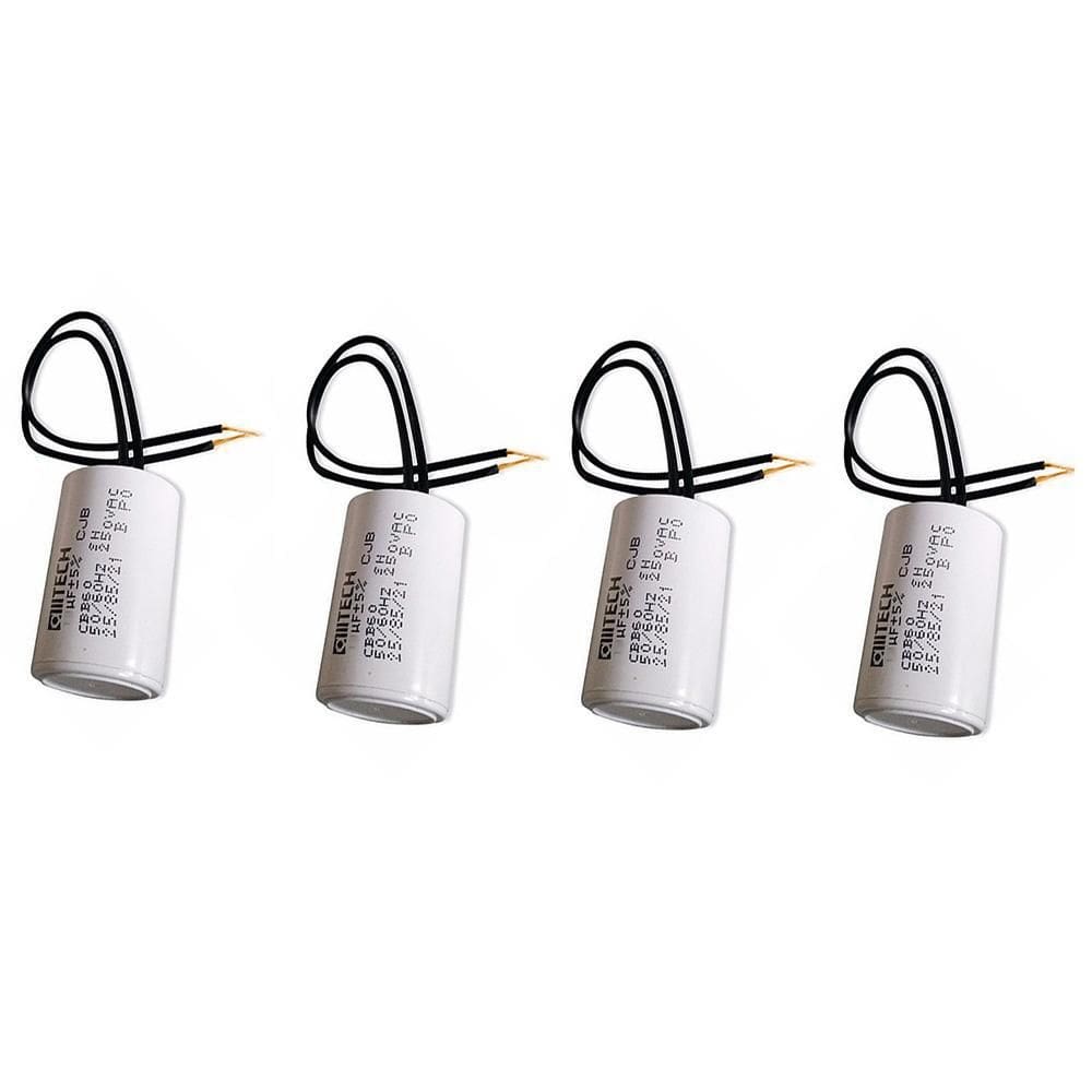 Kit 4 Capacitores 2 Fios Metalizados Para 8 Uf 250 Vac Mvm