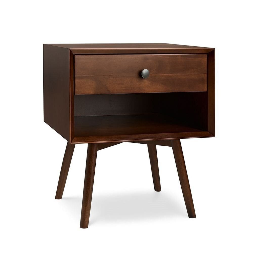 Mesa Cabeceira 1 Gaveta 60,7cm X 50cm Empório Walnut