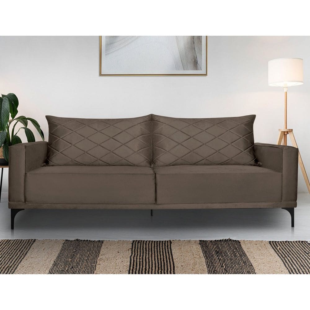 Sofá 2 Lugares para Sala de Estar Eliot Marrom