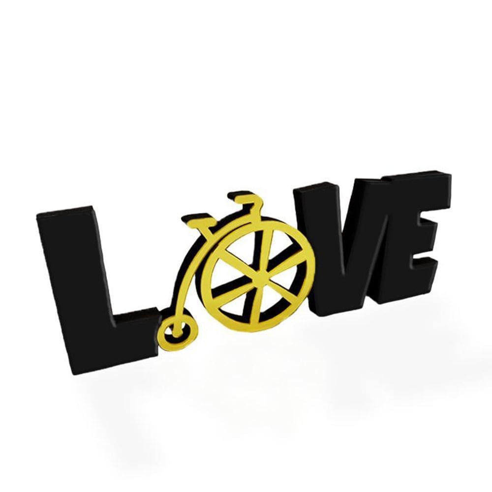 Decoryou Love Bike Mdf e Acrílico 7x20,2x1,7 cm Preto