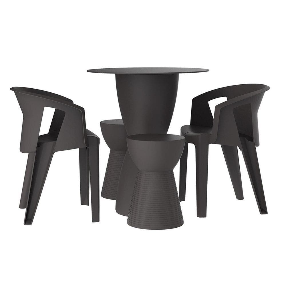 Conjunto 2 Cadeiras 2 Bancos 1 Mesa Bloom Mushroom