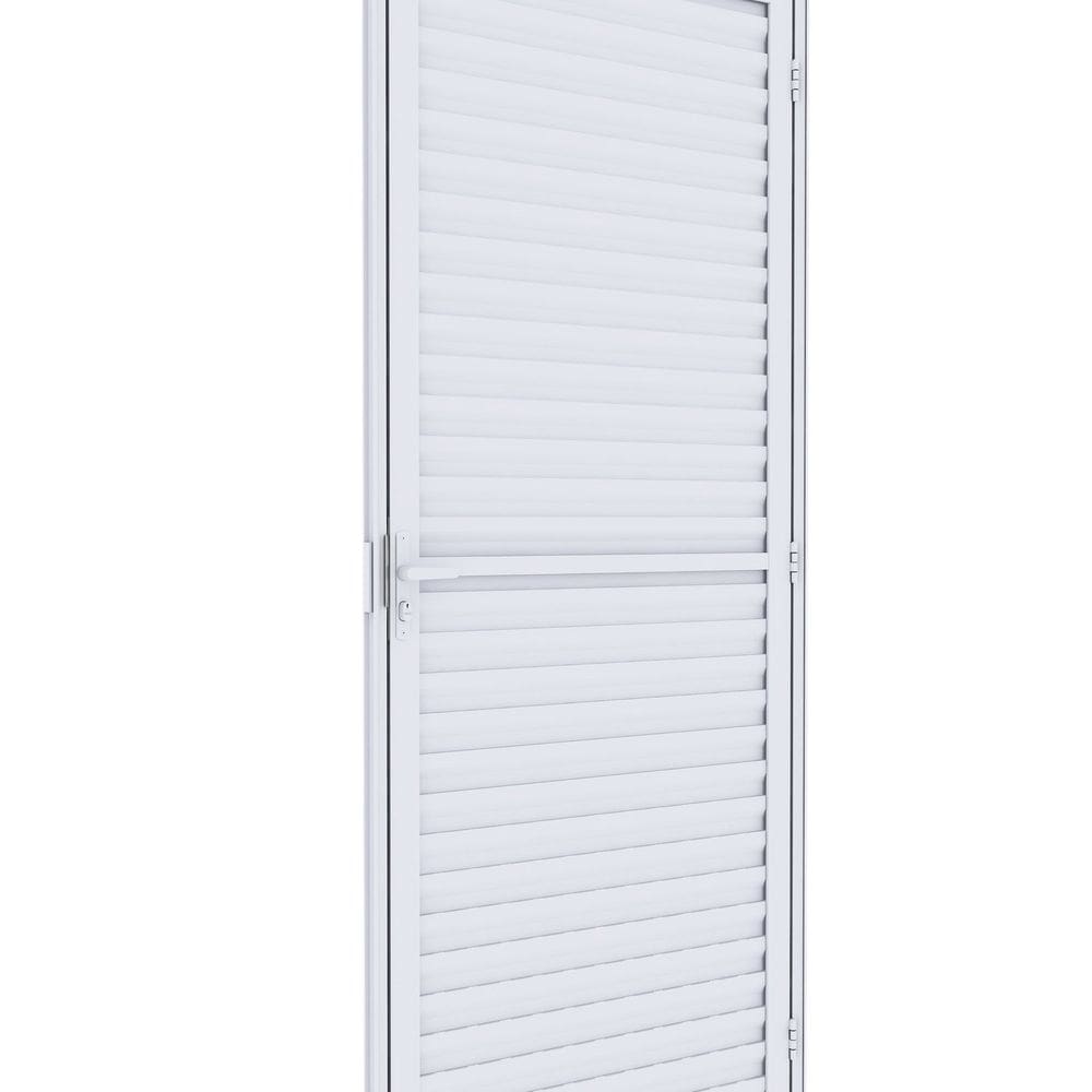 Porta de Alumínio de Giro Laminada Ventilada 215x95cm Lucasa Ideale Branco