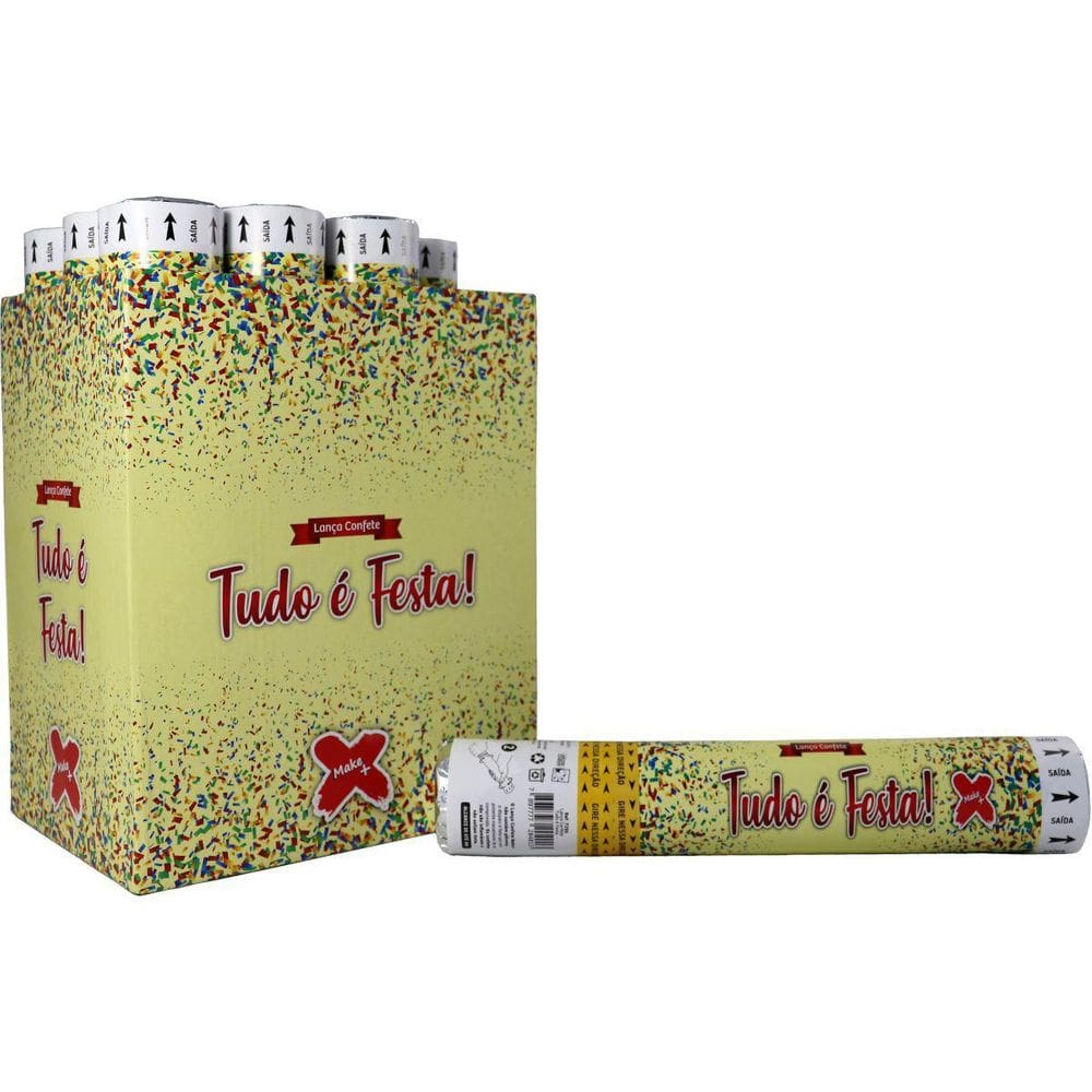 Lançador De Confete Tudo E Festa Colorido 30Cm