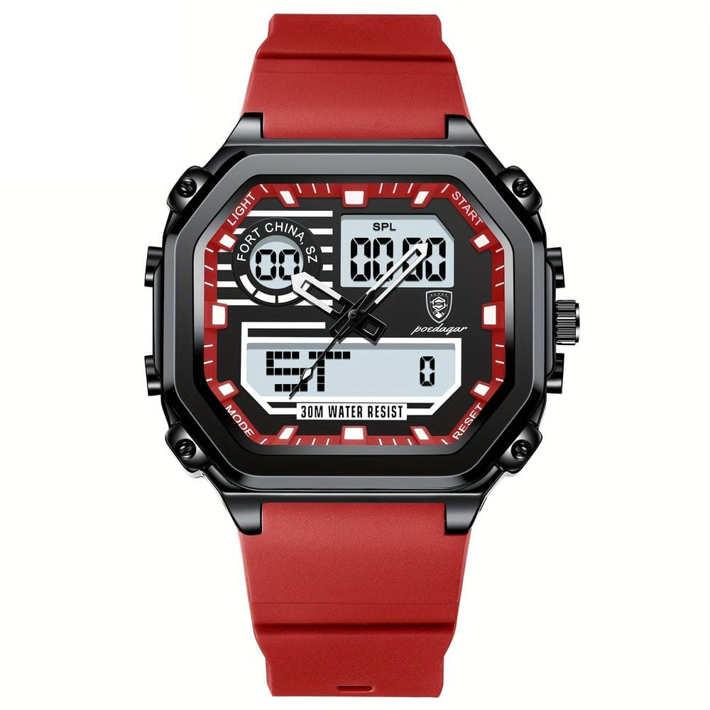 Relógio Esportivo Masculino Pulseira em Silicone Display Híbrido Digital-Analogico