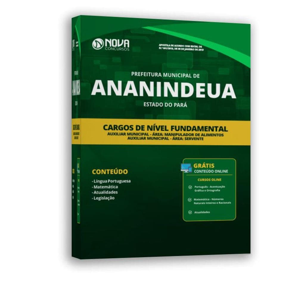 Apostila Ananindeua - Pa 2019 - Cargos De Nível Fundamental
