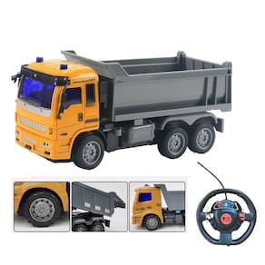 Caminhao Controle Remoto Carrinho Cacamba Basculante Carro Construcao Didatico Infantil Led