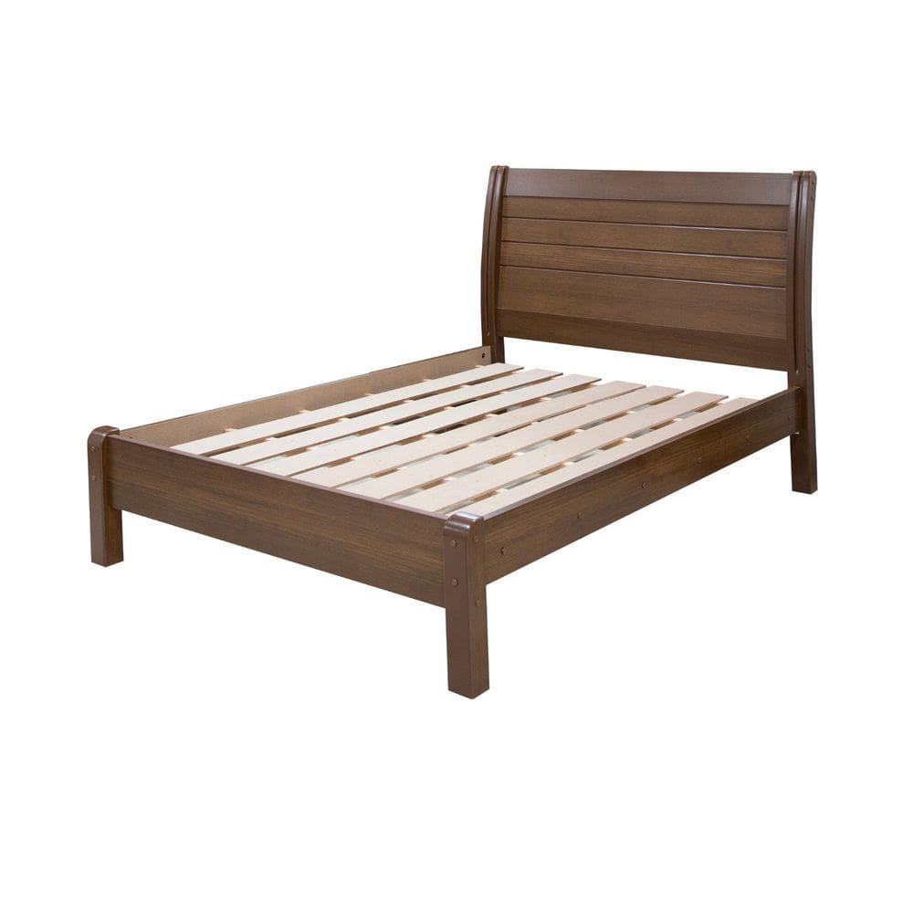 Cama Casal 100% Mdf Plus 125cm X 150cm Jaspe Castanho / Off White