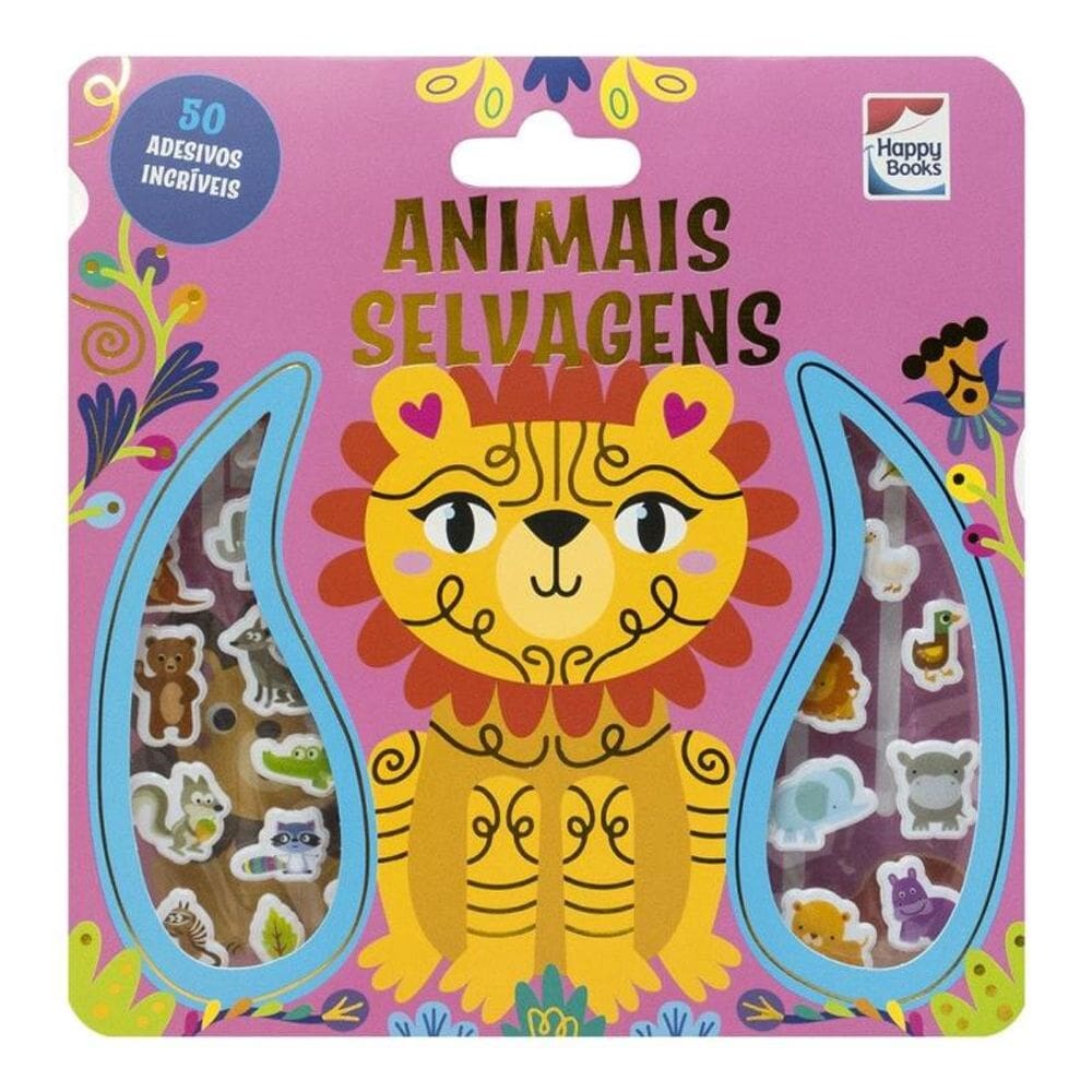 Livro com Adesivos Fofinhos: Animais Selvagens