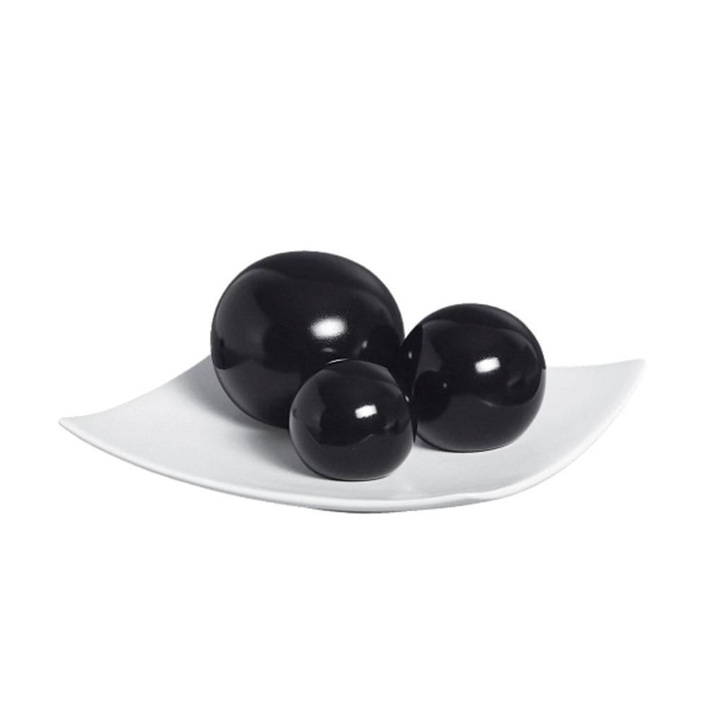 Centro De Mesa Prato 3 Em Cerâmica Black White