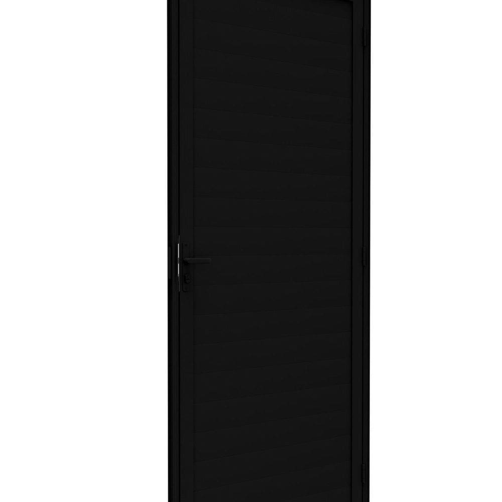 Porta de Alumínio de Giro Lambri com Maçaneta 215cm X 85cm Lucasa Ideale Preto