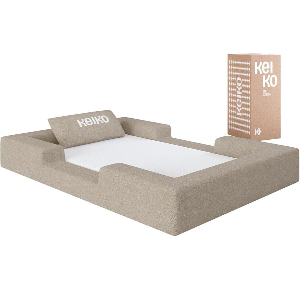 Cama Montessoriana Berço Ninho 100% Espuma Boucle Bege Keiko