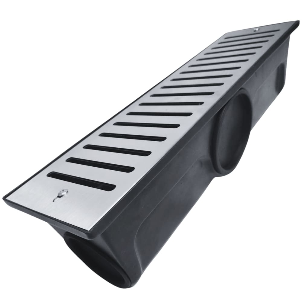Ralo 15x50 Abre Fecha com 3 Saídas 75mm Inox 304 Coletor Plástico Drenagem Externa
