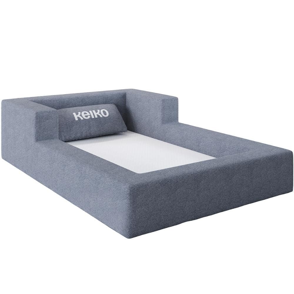 Cama Montessoriana Berço Aconchego 100% Espuma Boucle Cinza Keiko