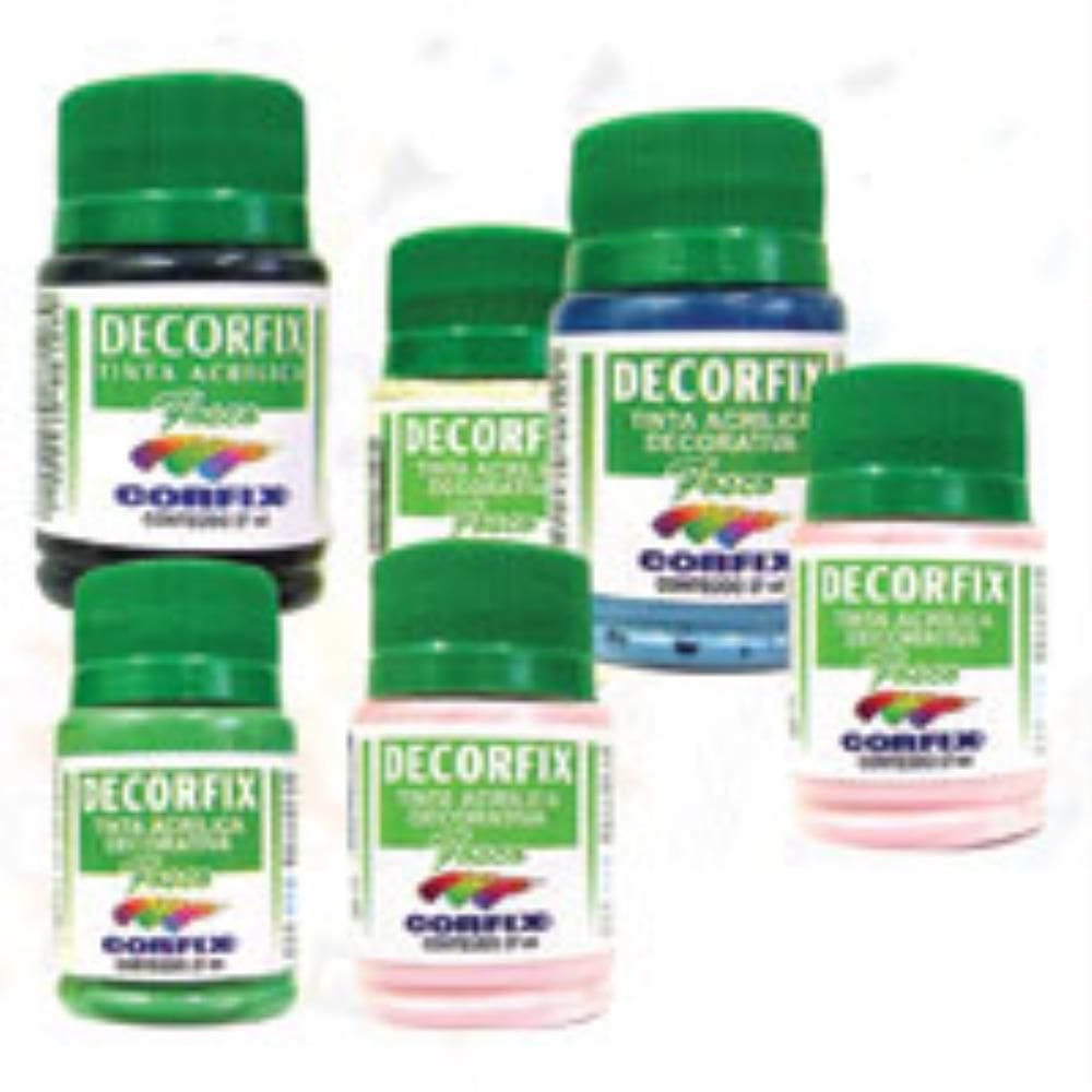 Tinta Acrilica Decorfix Fosca 37Ml Vermelho F - Corfix Cx/06
