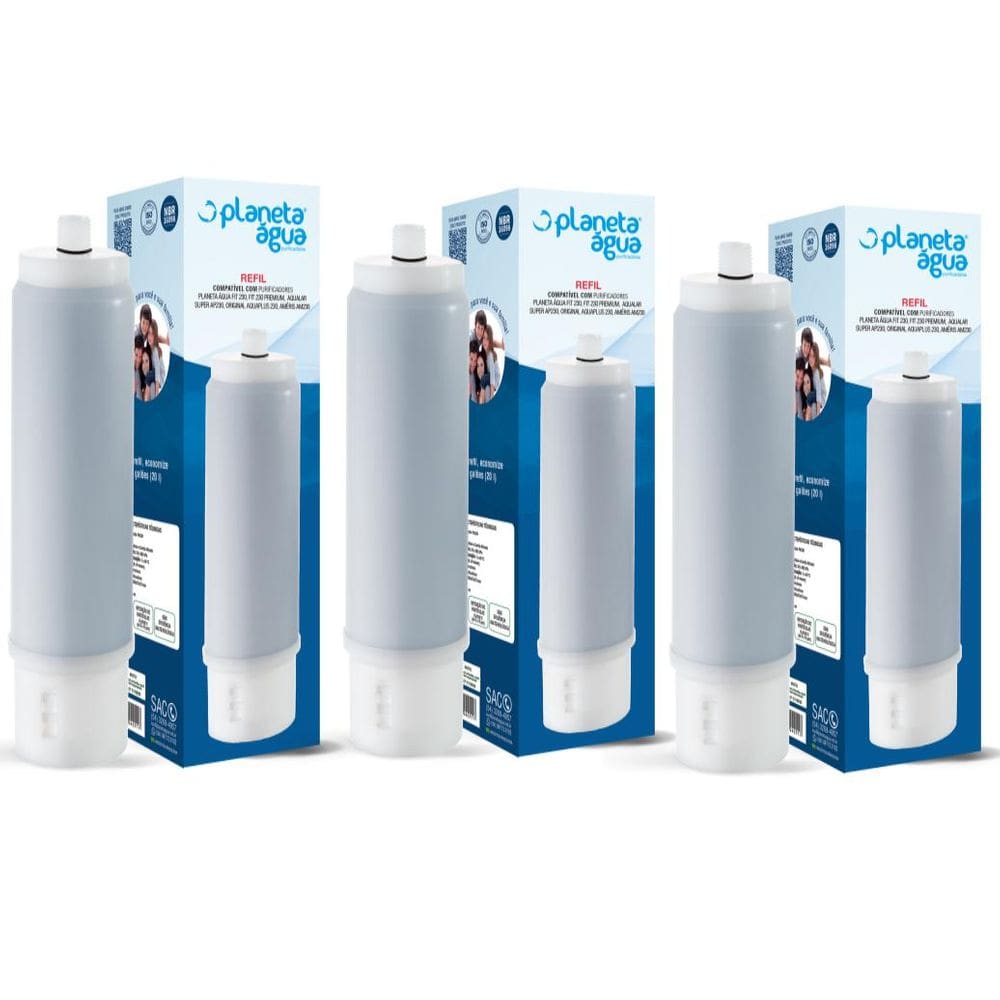 Kit Refil Compatível Com Aparelhos Planeta Água 3 Unidades