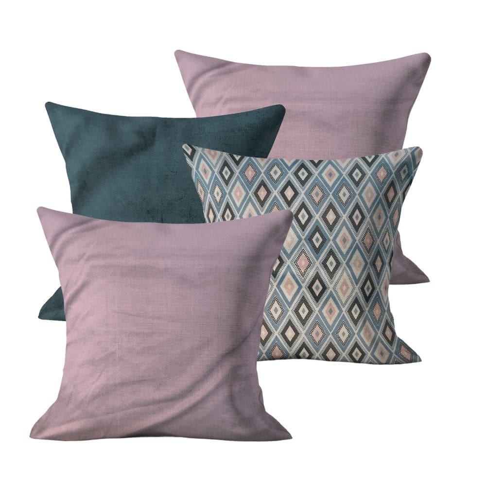Kit 4 Capas de Almofada Decorativa 45x45cm Sofá Cama Kit 21